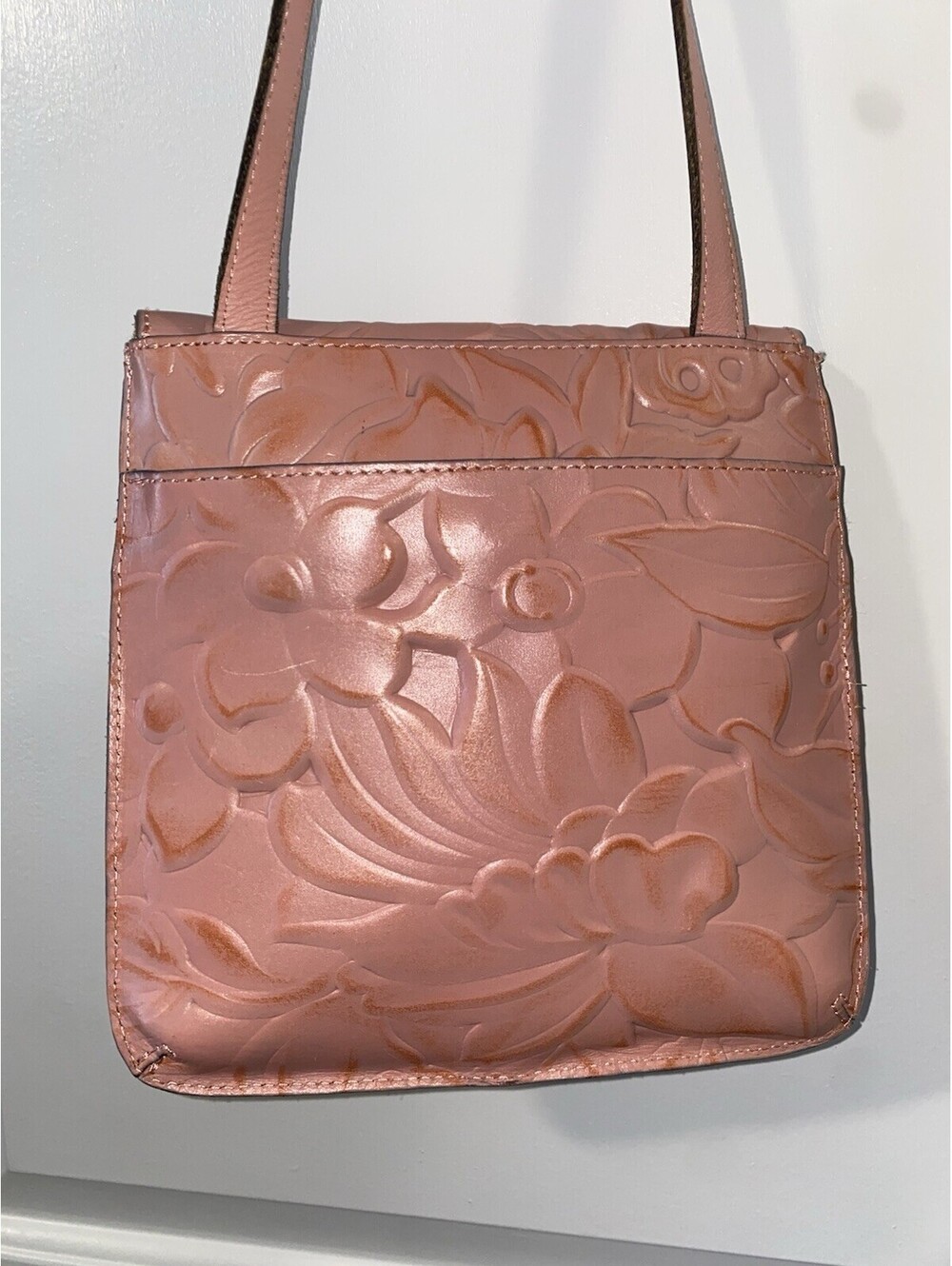 PATRICIA NASH Leather Collection Granada Floral Crossbody Blush, Pink - Picture 5 of 9
